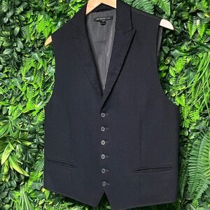 John Varvatos USA Vest 42 Mens Black Wool Blend Tailored Fit Formal Dress 3478